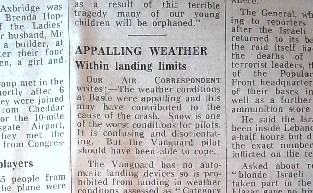 APPALLING WEATHER Within landing limits 