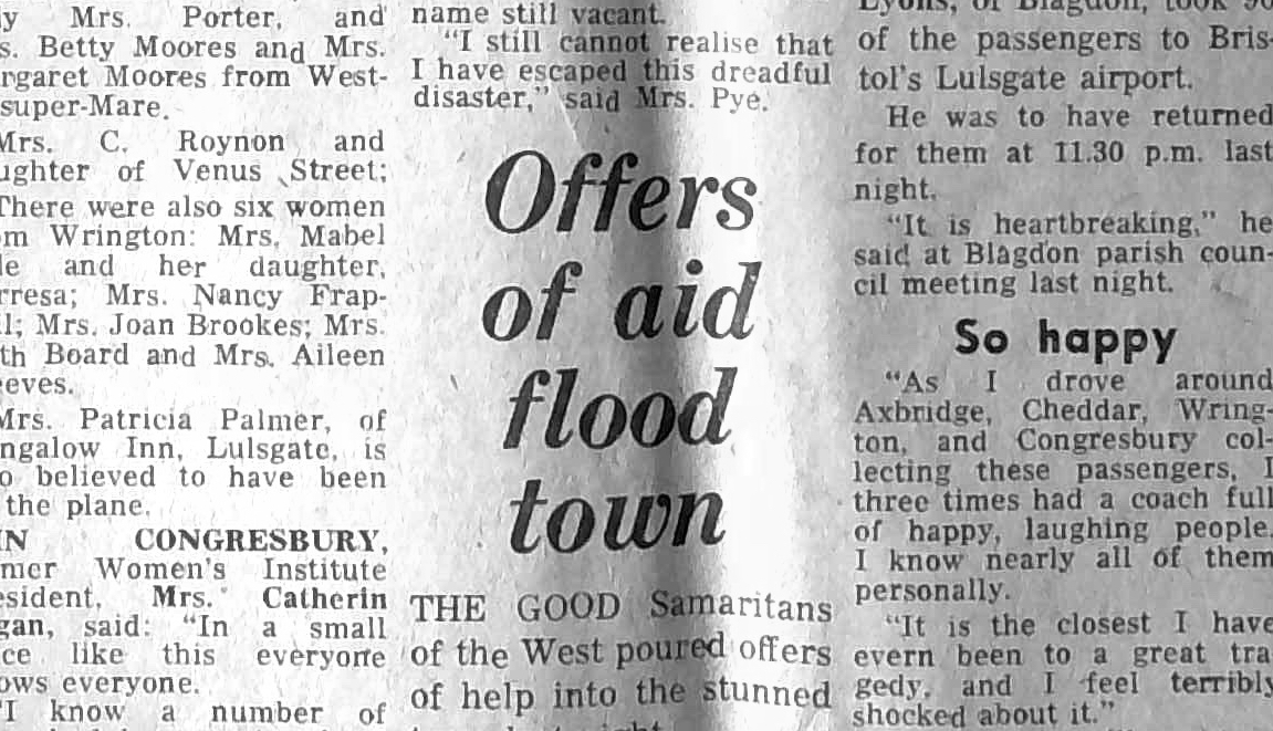 Offers of aid flood town